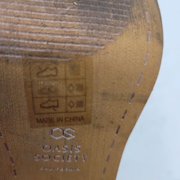 Oasis Society Vegan Faux Suede Knee-High Boots Sz 6.5 Tan Tall Heeled Riding - Picture 10 of 12